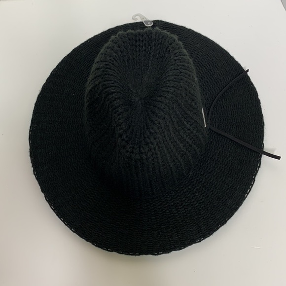 Nine West | Black Knitted Canvas Floppy Derby Hat | Influencer Status Beach Cap - Picture 13 of 13